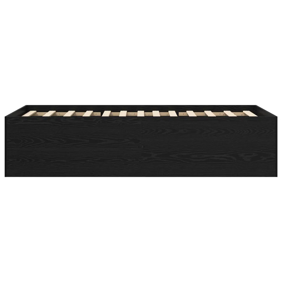 Cadre de lit au sol Chêne noir 80 x 200 cm Bois d'ingénierie - 4