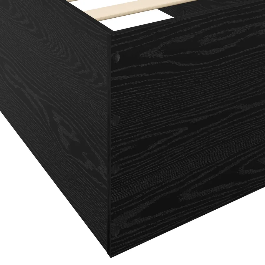 Cadre de lit au sol Chêne noir 80 x 200 cm Bois d'ingénierie - 5