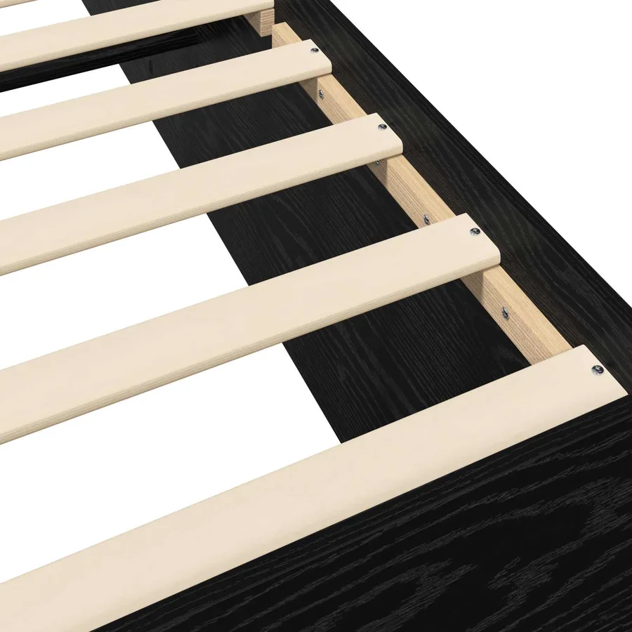 Cadre de lit au sol Chêne noir 80 x 200 cm Bois d'ingénierie - 6
