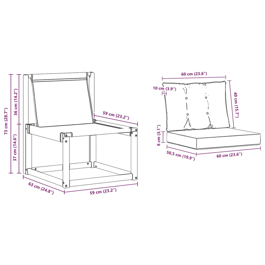 Ensemble de canapés d'extérieur 3 pcs Blanc et Beige - 7