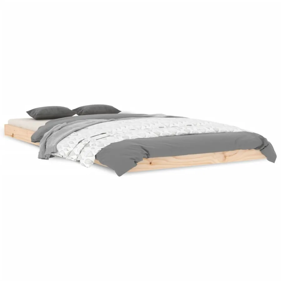 Cadre de lit sans matelas 100x200 cm bois massif de pin - 2