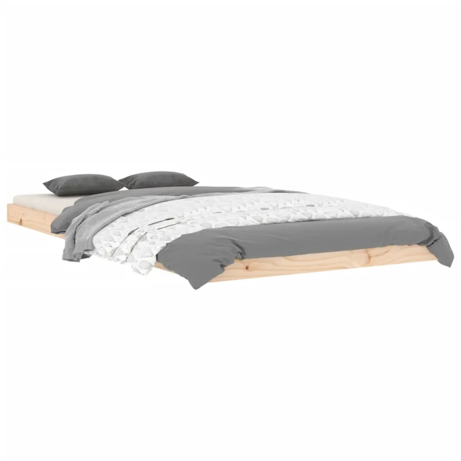 Cadre de lit sans matelas 100x200 cm bois massif de pin - 3