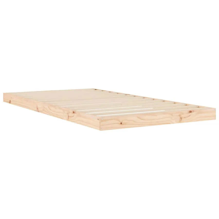Cadre de lit sans matelas 100x200 cm bois massif de pin - 4