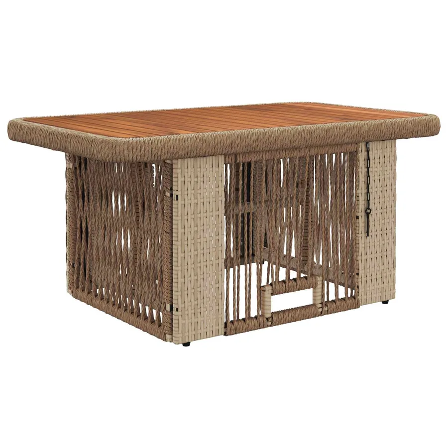 Ensemble de salle à manger pour jardin 3 pcs Beige et crème - 5