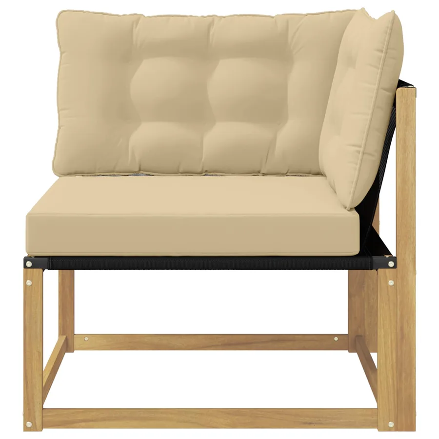 Canapé d'angle extérieur Bois d'acacia massif et Textilène - 4