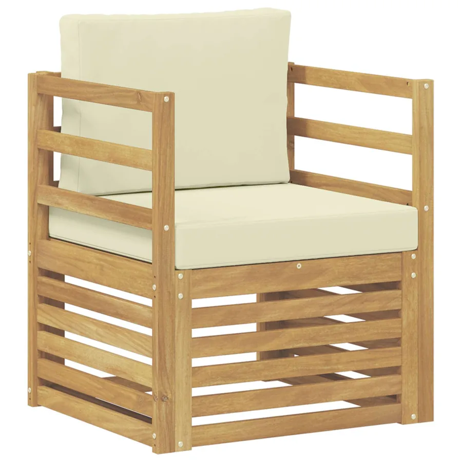 Canapé d’extérieur Polyester Blanc et crème - 2