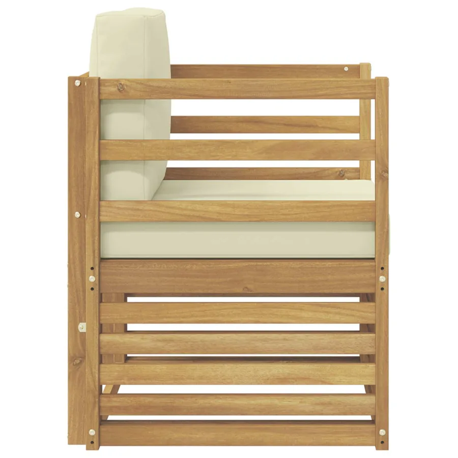 Canapé d’extérieur Polyester Blanc et crème - 4