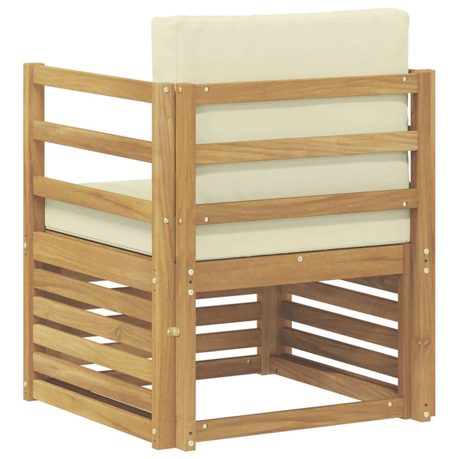 Canapé d’extérieur Polyester Blanc et crème - 5