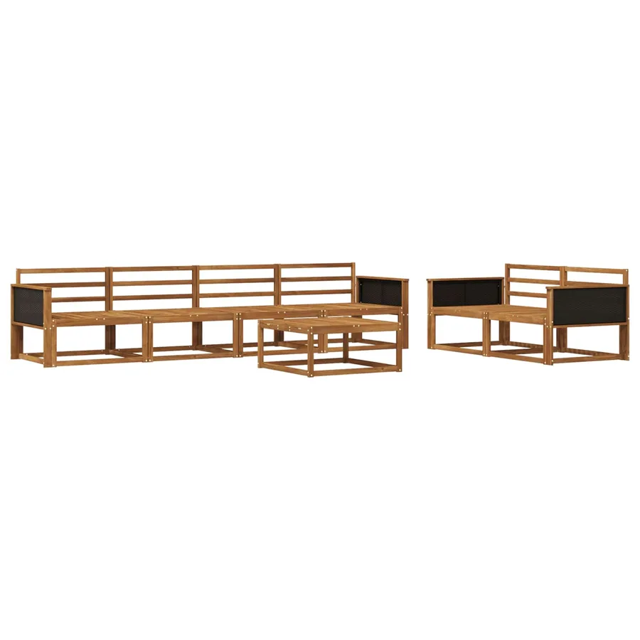 Ensemble de canapés d'extérieur 7 pcs Naturel - 2