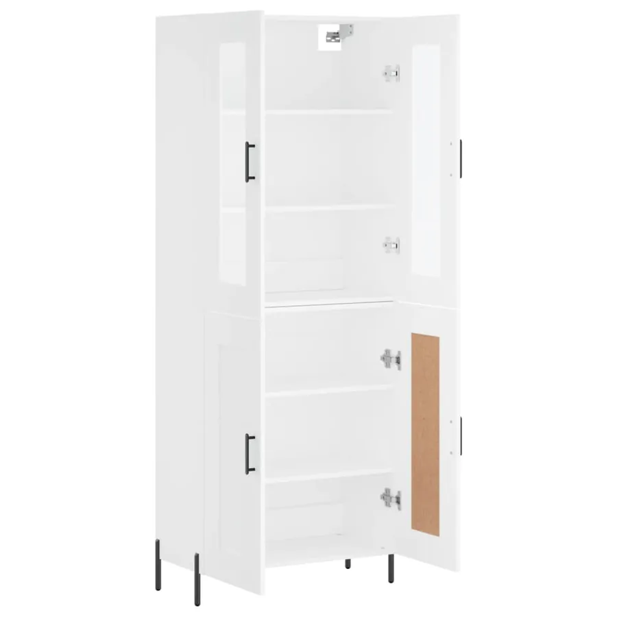 Buffet haut Blanc 69,5x34x180 cm Bois d'ingénierie - 4