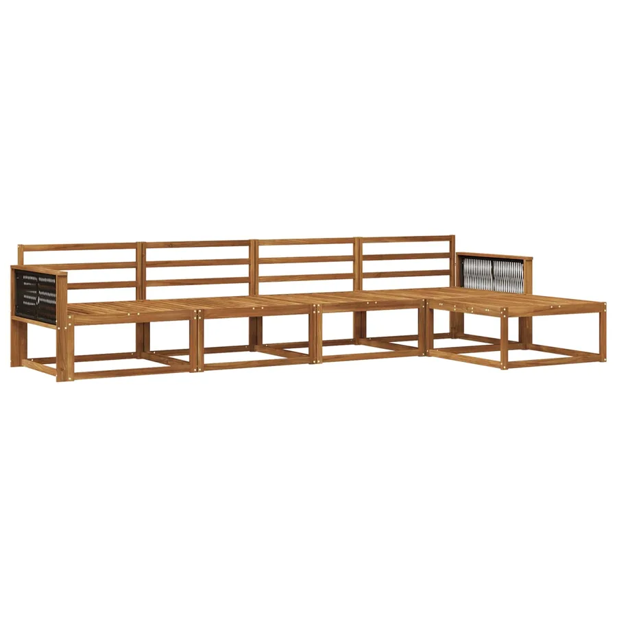 Ensemble de canapés d'extérieur 5 pcs Naturel - 2