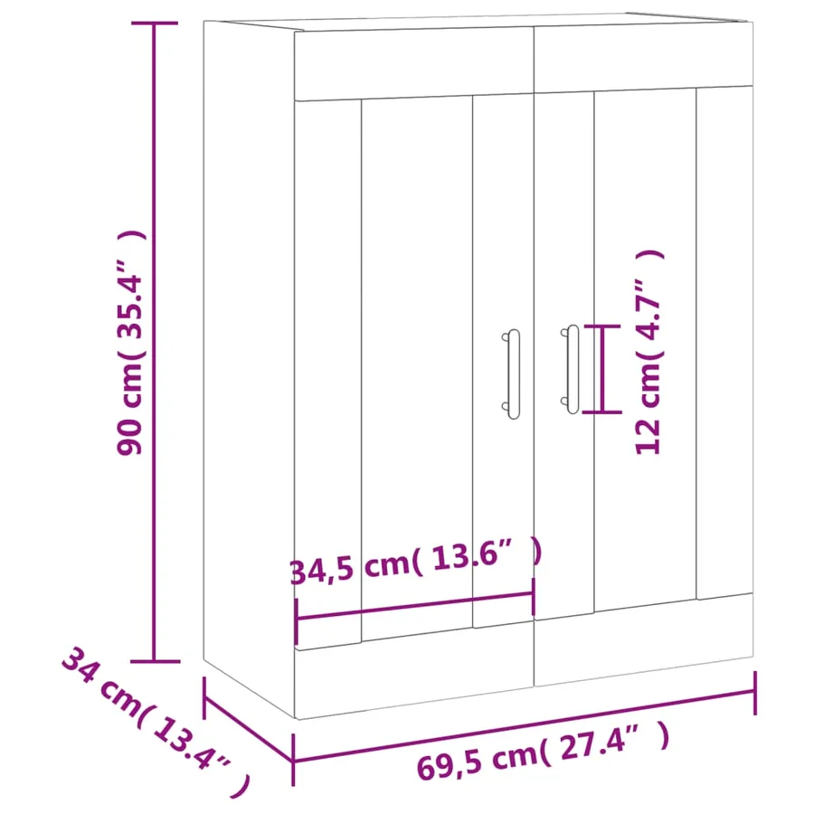 Armoire murale blanc 69,5x34x90 cm - 13