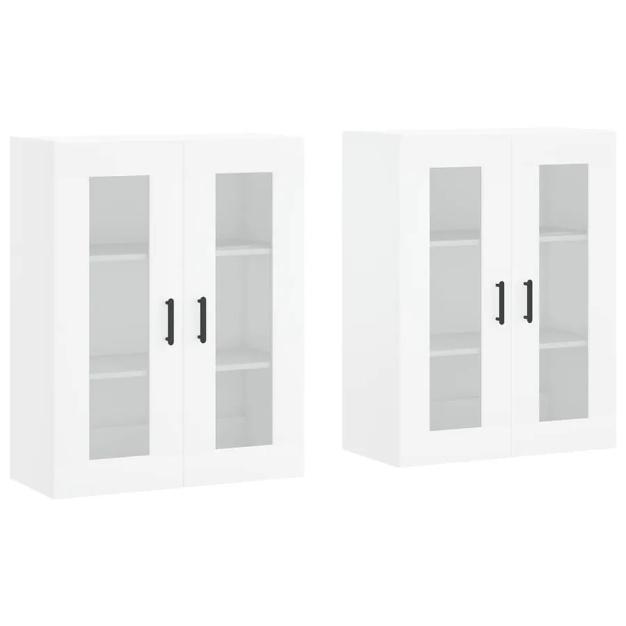 Armoires murales 2 pcs blanc bois d'ingénierie - 2
