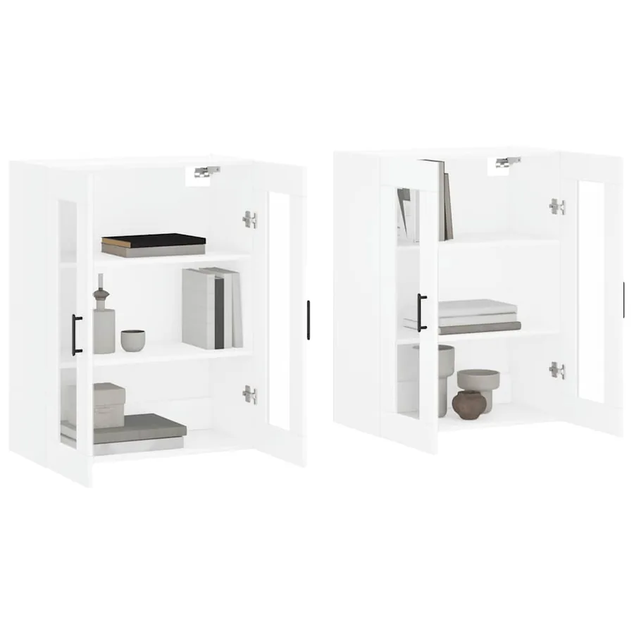 Armoires murales 2 pcs blanc bois d'ingénierie - 3