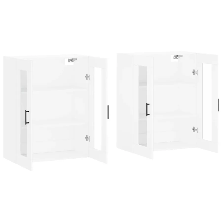 Armoires murales 2 pcs blanc bois d'ingénierie - 4