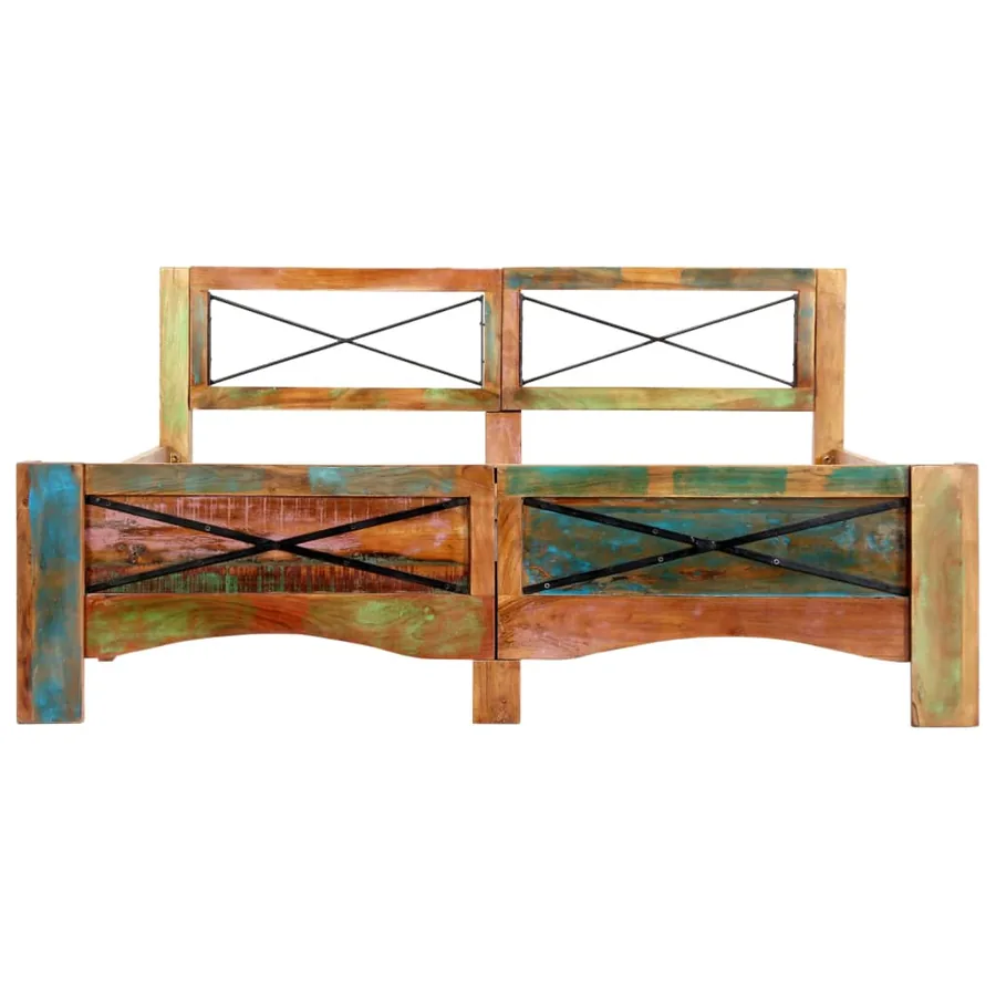 Cadre de lit Bois de récupération massif 140 x 200 cm - 3