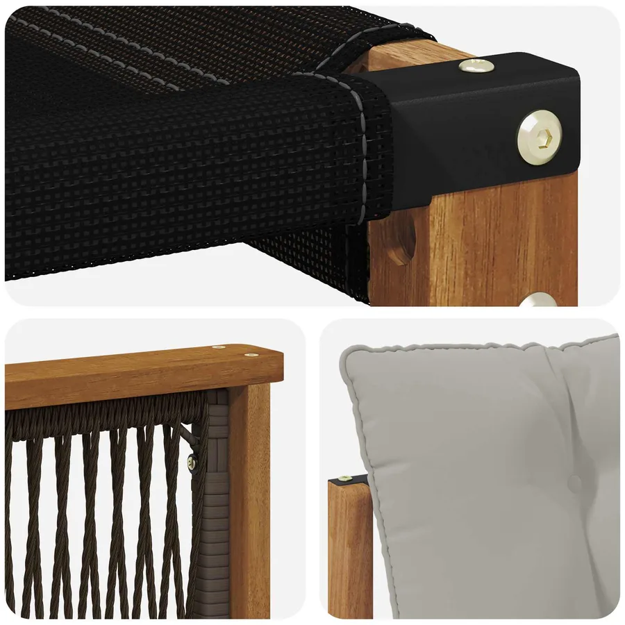Ensemble de canapés d'extérieur 7 pcs Naturel et gris clair - 9