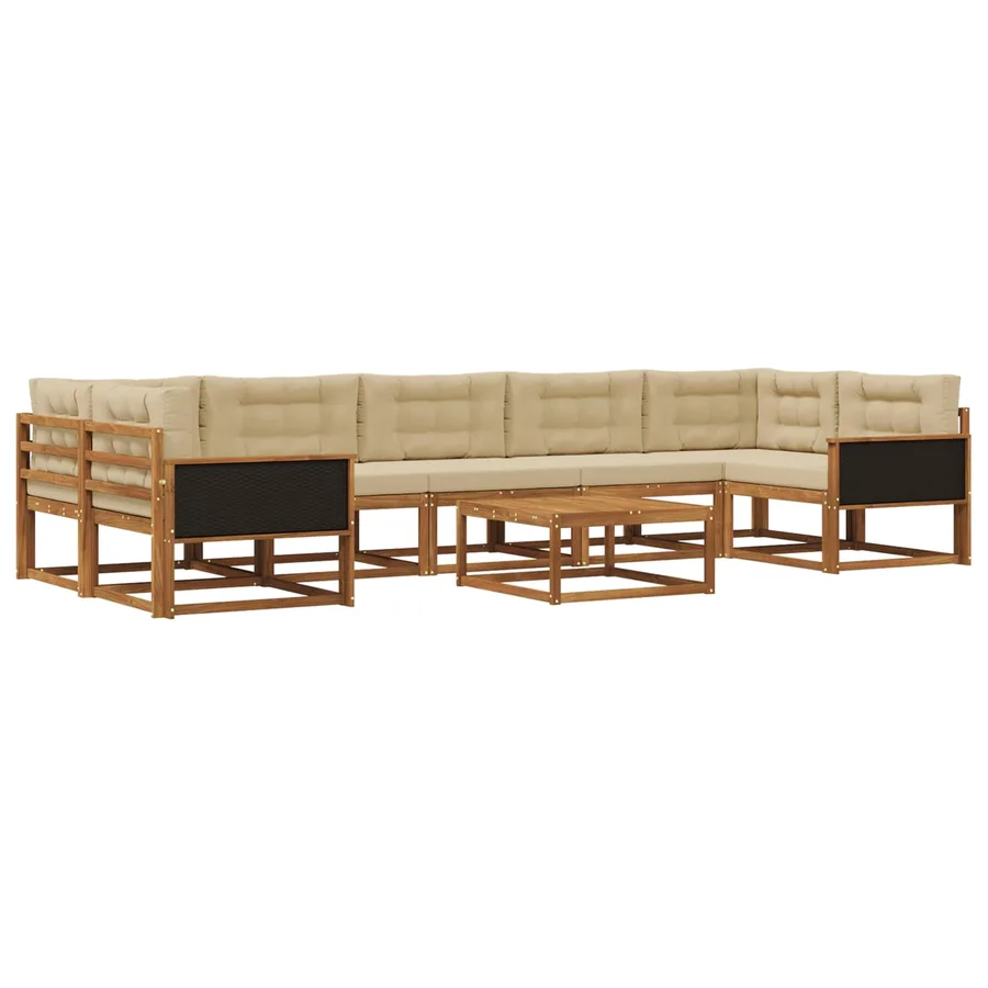Ensemble de canapés d'extérieur 8 pcs Naturel et Beige - 2