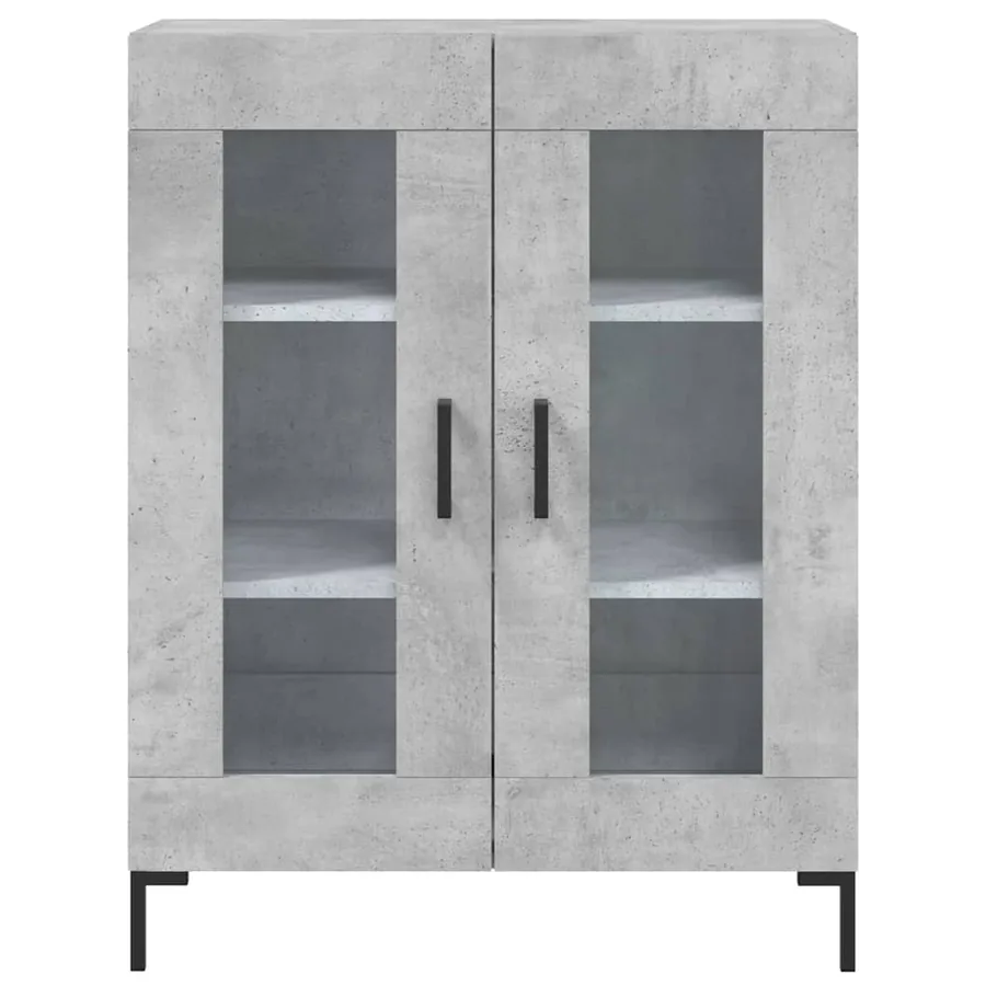 Buffet haut Gris béton 69,5x34x180 cm Bois d'ingénierie - 8
