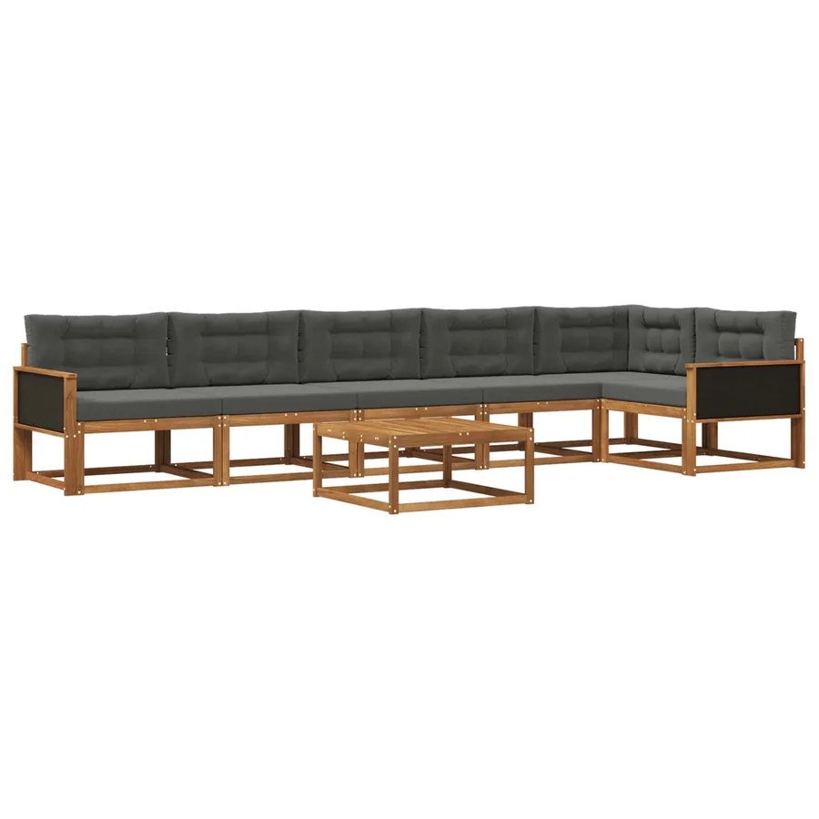 Ensemble de canapés d'extérieur 7 pcs Naturel et Anthracite - 2