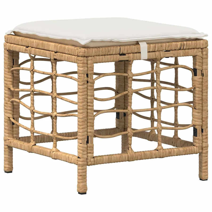 Ensemble de salle à manger pour jardin 3 pcs Nature et Blanc - 4