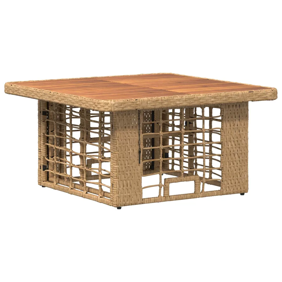 Ensemble de salle à manger pour jardin 3 pcs Nature et Blanc - 5