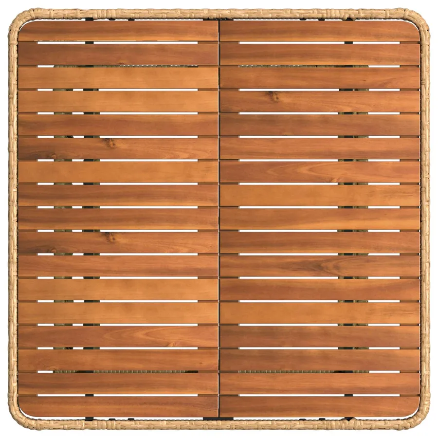 Ensemble de salle à manger pour jardin 3 pcs Nature et Blanc - 7