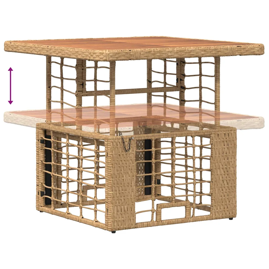 Ensemble de salle à manger pour jardin 3 pcs Nature et Blanc - 9