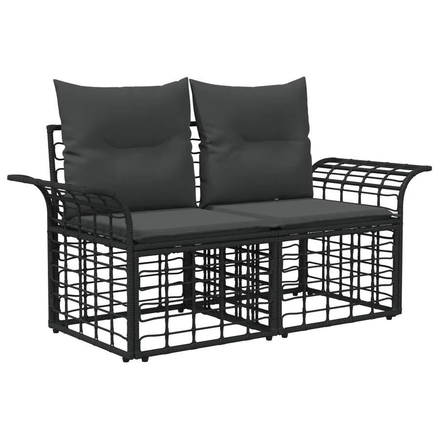 Ensemble de canapés d'extérieur 9 pcs Noir et Gris foncé - 3