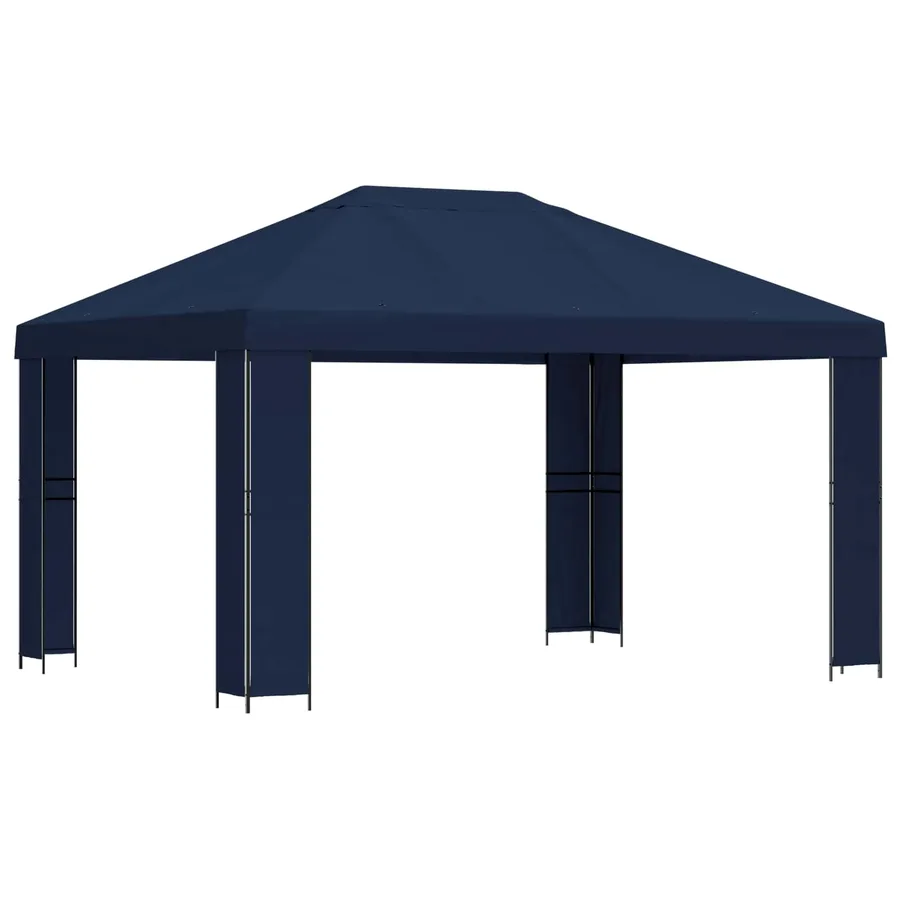 Pavillon 4 × 3 m Bleu Polyester et Acier 190 gsm - 2
