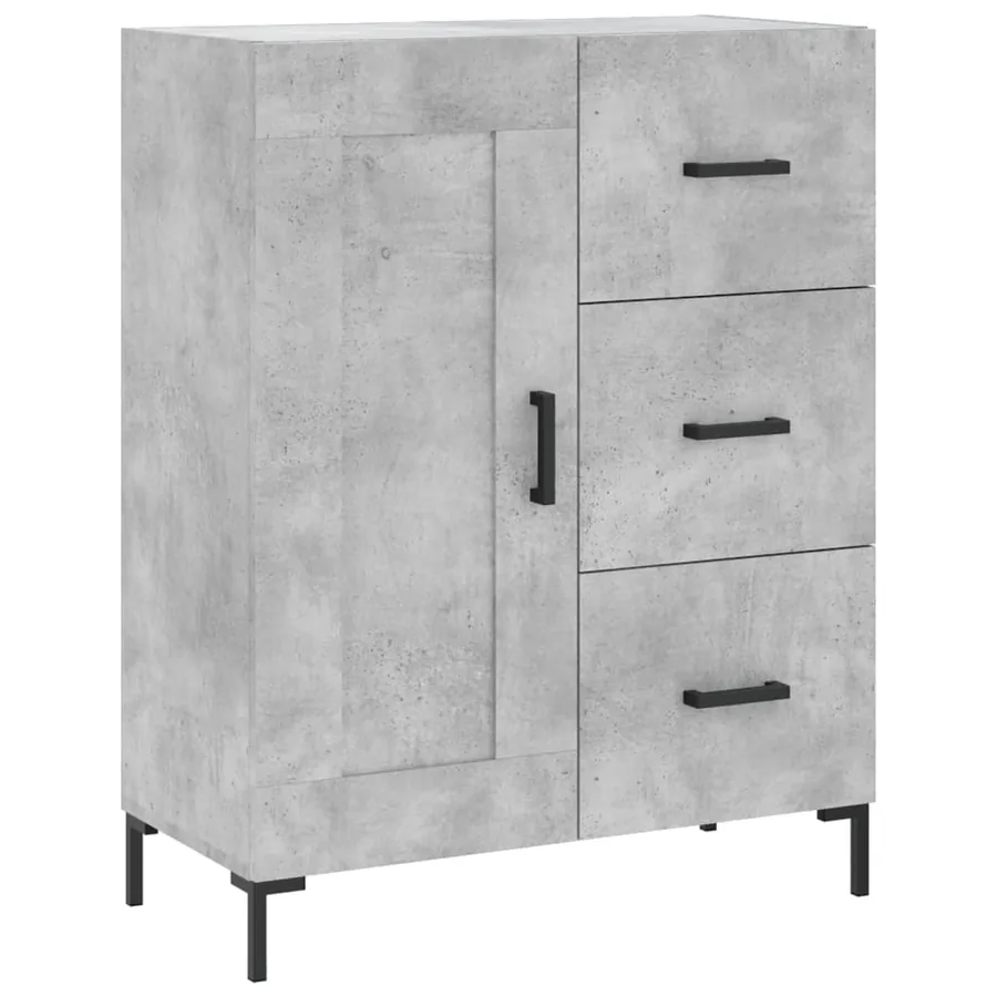 Buffet haut Gris béton 69,5x34x180 cm Bois d'ingénierie - 7