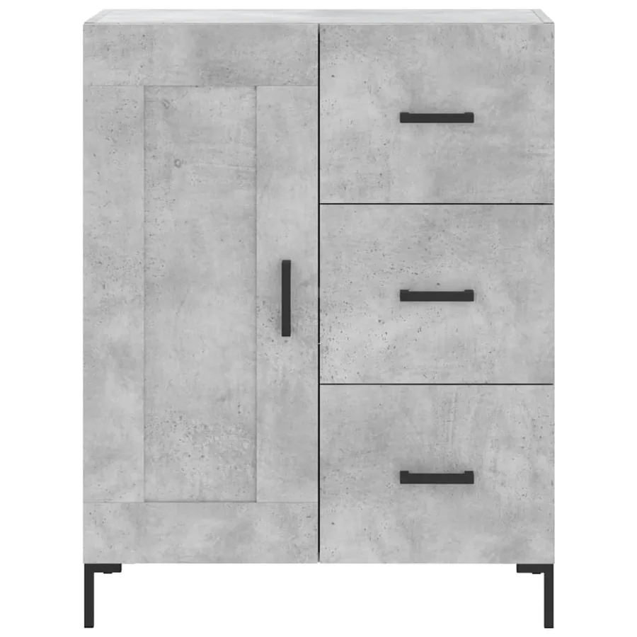 Buffet haut Gris béton 69,5x34x180 cm Bois d'ingénierie - 8