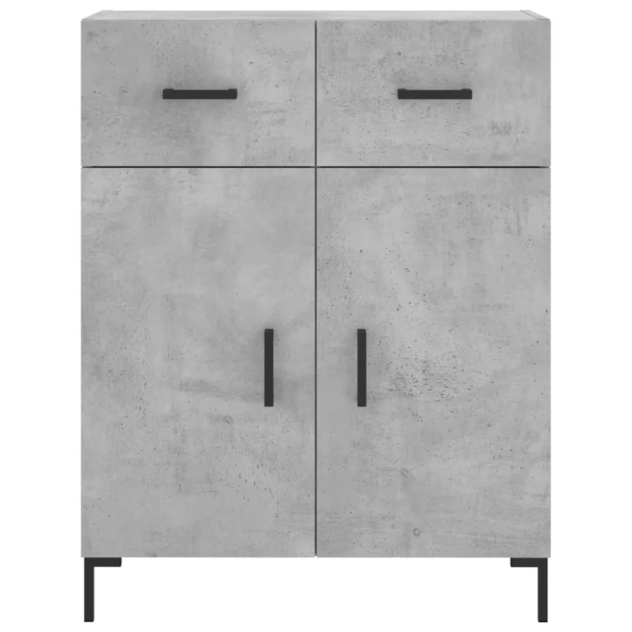Buffet haut Gris béton 69,5x34x180 cm Bois d'ingénierie - 8