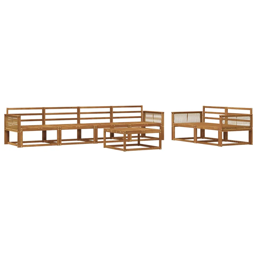 Ensemble de canapés d'extérieur 7 pcs Naturel - 2