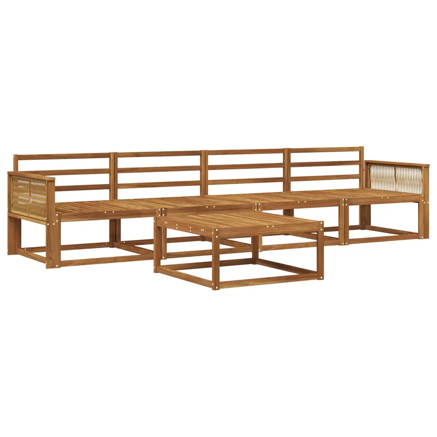 Ensemble de canapés d'extérieur 5 pcs Naturel - 2