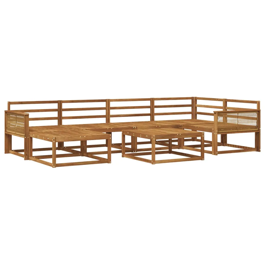 Ensemble de canapés d'extérieur 7 pcs Naturel - 2