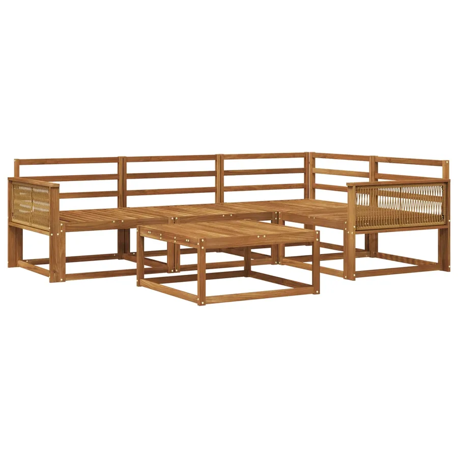 Ensemble de canapés d'extérieur 5 pcs Naturel - 2