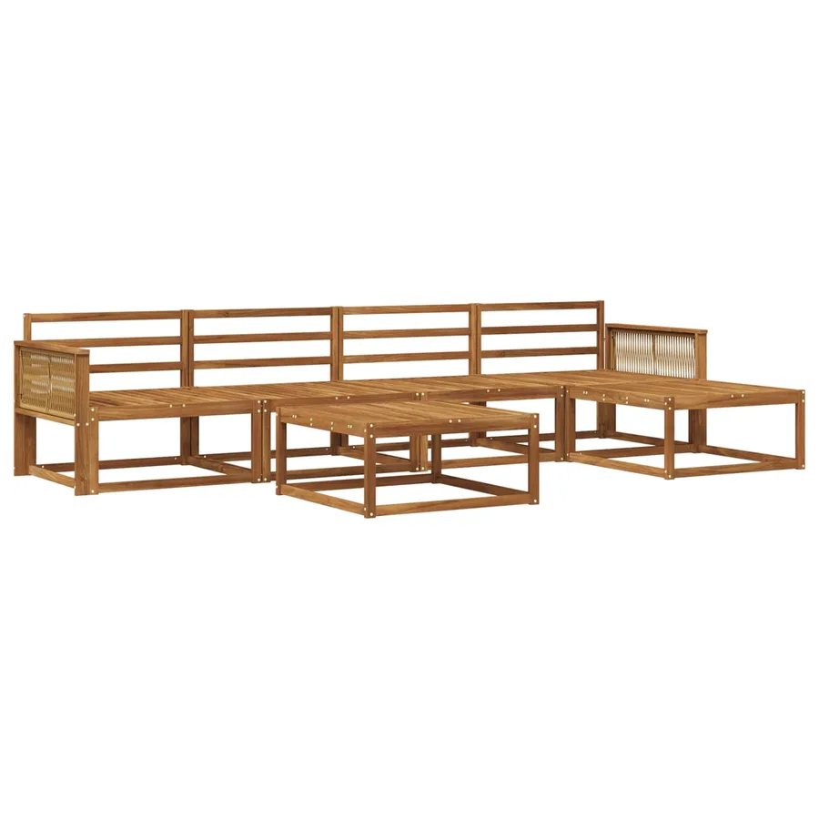 Ensemble de canapés d'extérieur 6 pcs Naturel - 2