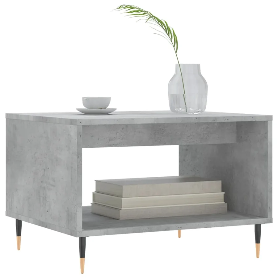 Table basse gris béton 60x50x40 cm bois d'ingénierie - 3