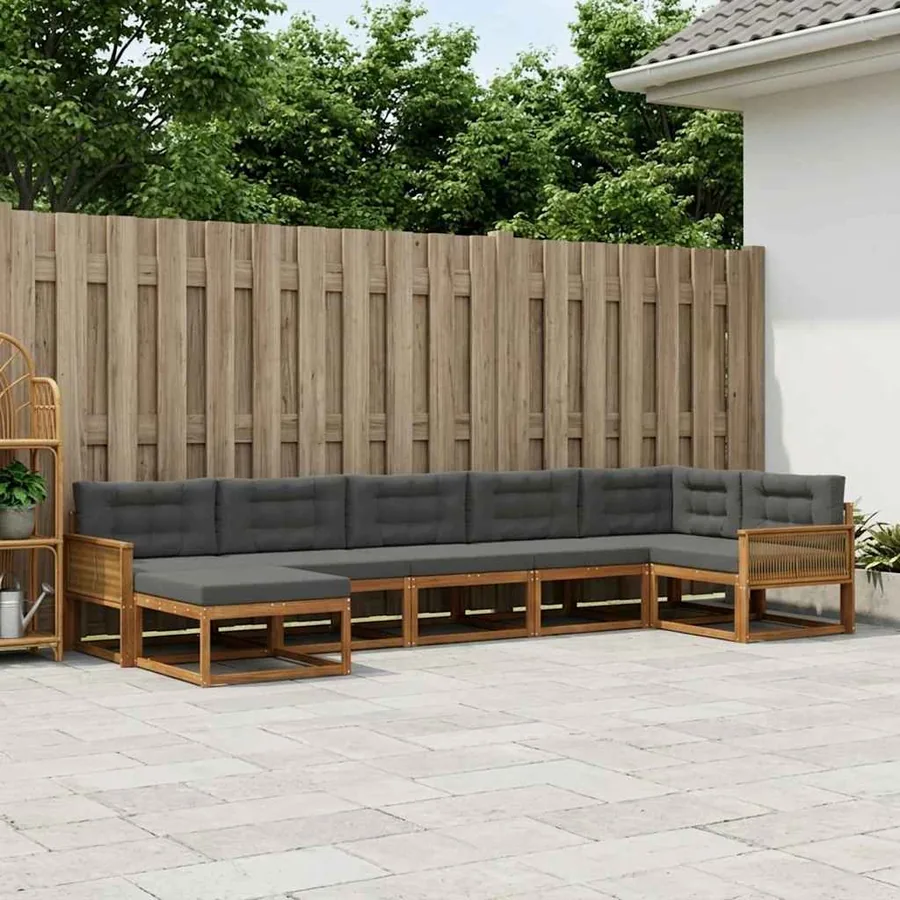 Ensemble de canapés d'extérieur 7 pcs Naturel et Anthracite