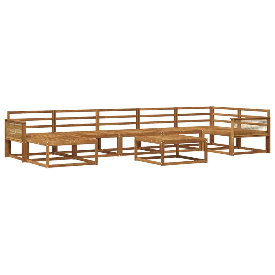 Ensemble de canapés d'extérieur 8 pcs Naturel - 2