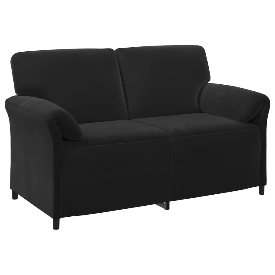 Sofa 2 places Noir 158 x 83 x 95 cm Velours - 2
