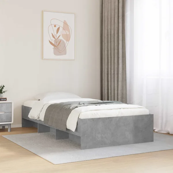 Cadre de lit Gris béton 80 x 200 cm Bois d'ingénierie