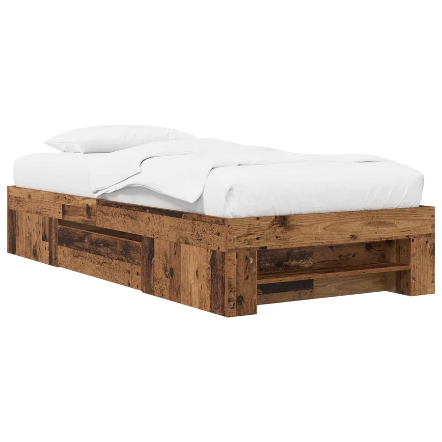 Cadre de lit avec rangement avec tiroir Bois ancien 80 x 200 cm - 2
