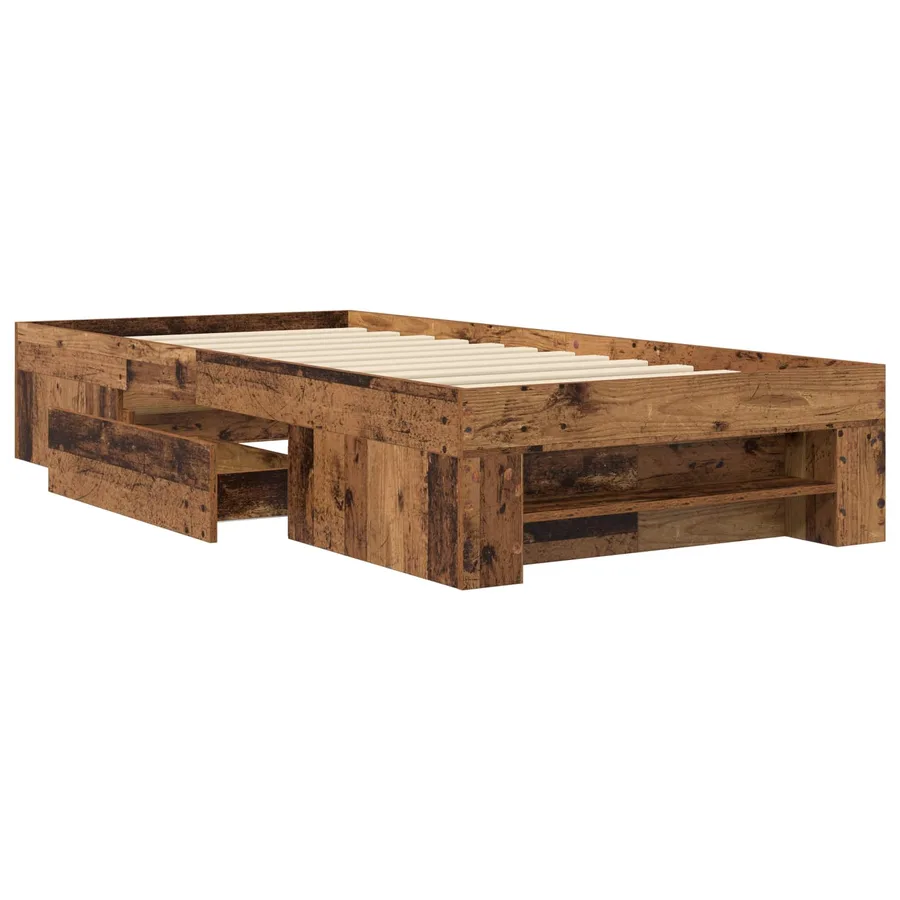 Cadre de lit avec rangement avec tiroir Bois ancien 80 x 200 cm - 3