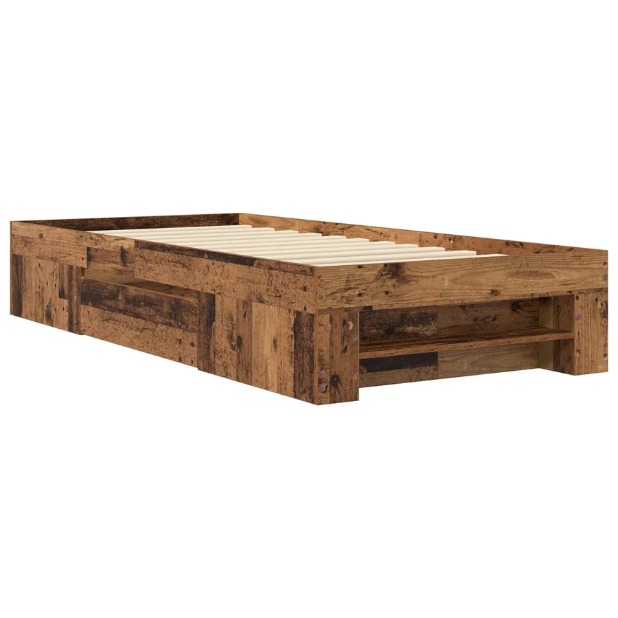 Cadre de lit avec rangement avec tiroir Bois ancien 80 x 200 cm - 4
