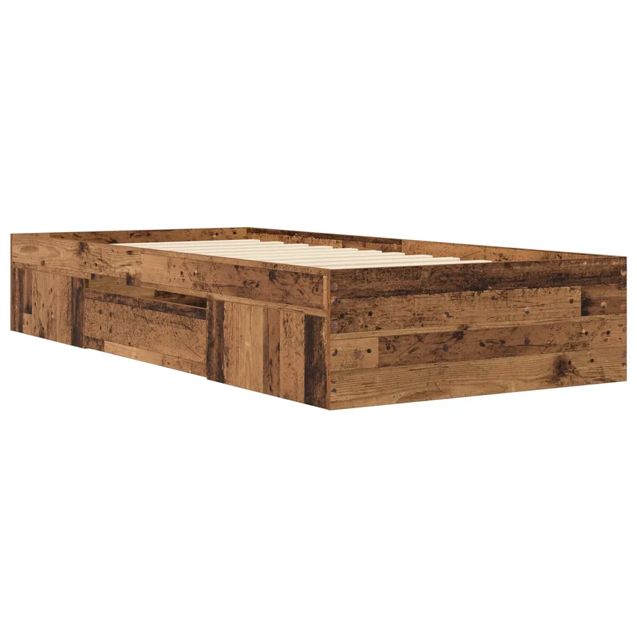 Cadre de lit avec rangement avec tiroir Bois ancien 80 x 200 cm - 7