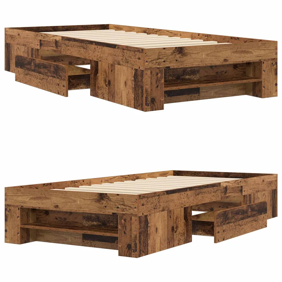 Cadre de lit avec rangement avec tiroir Bois ancien 80 x 200 cm - 9