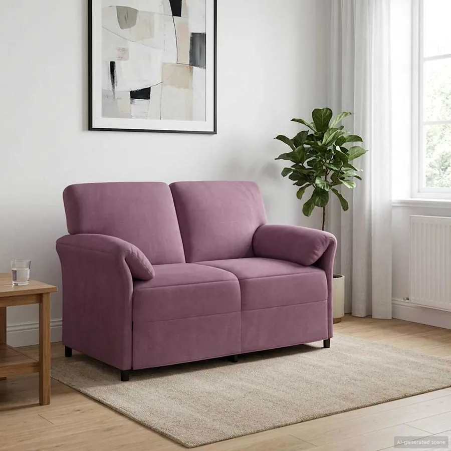 Sofa 2 places Pourpre 138 x 83 x 95 cm Velours
