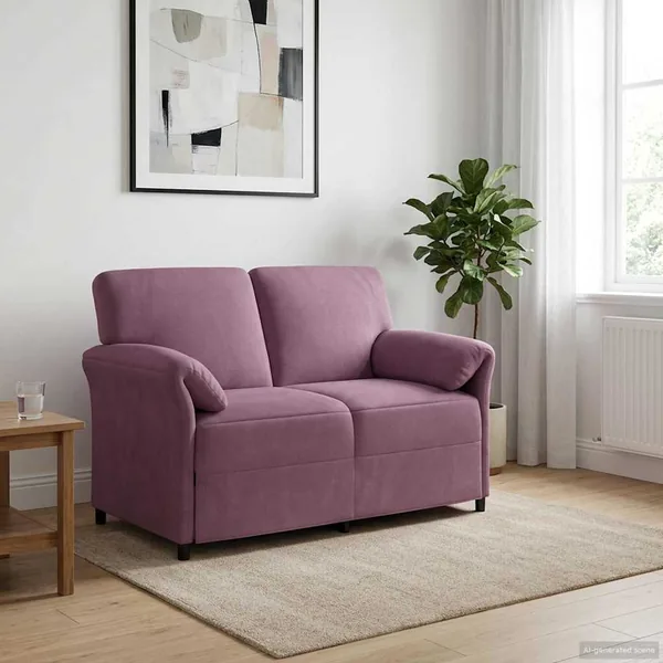 Sofa 2 places Pourpre 138 x 83 x 95 cm Velours